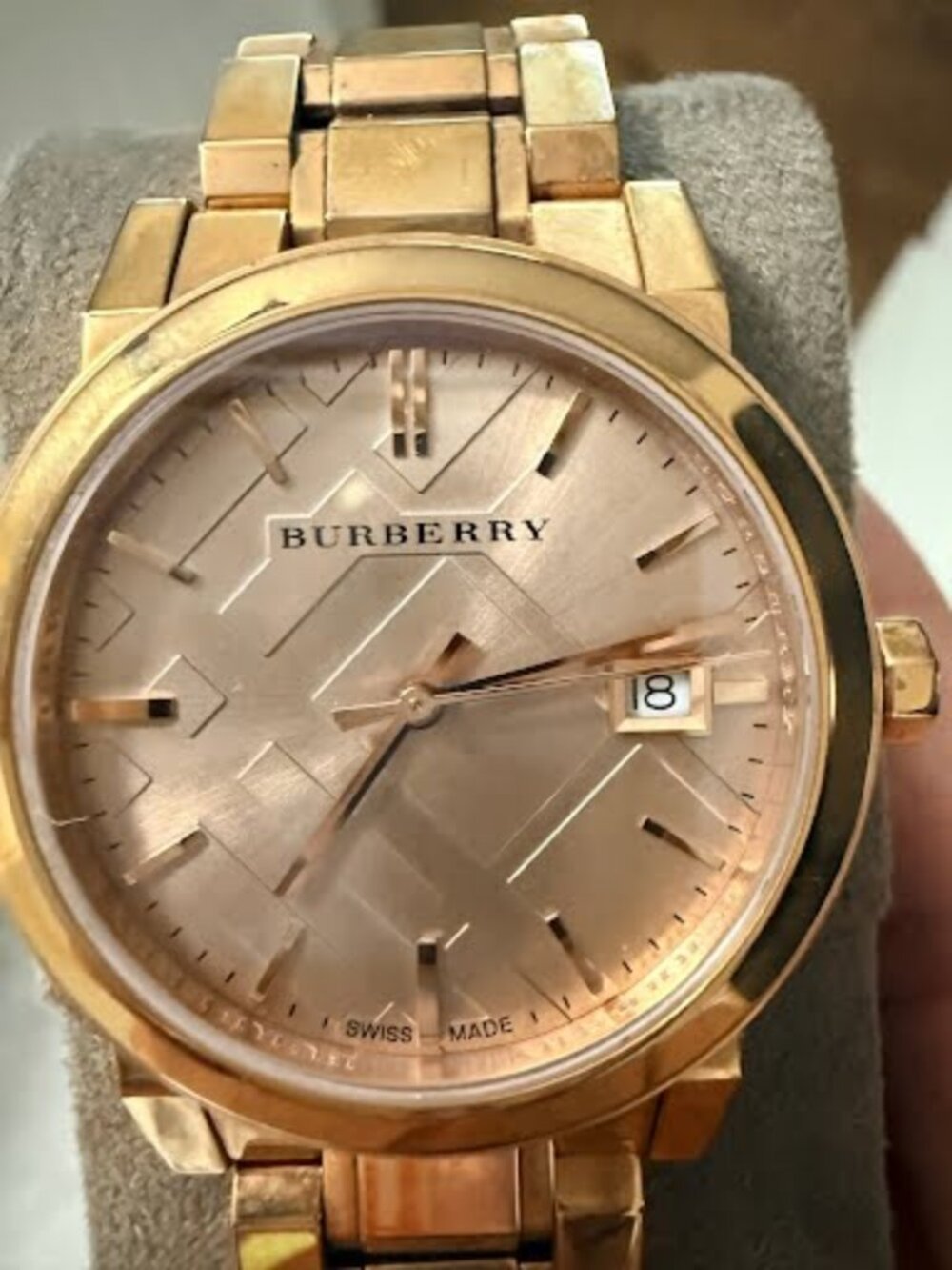 Burberry BU9135 The City Rose Gold Tone Watch Original Box & Extra Link